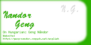 nandor geng business card